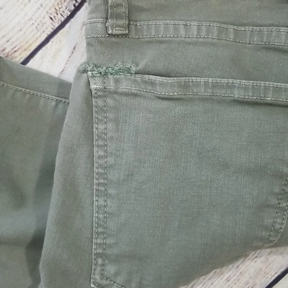 Current/Elliott Olive Green Skinny Ankle Zip Jeans